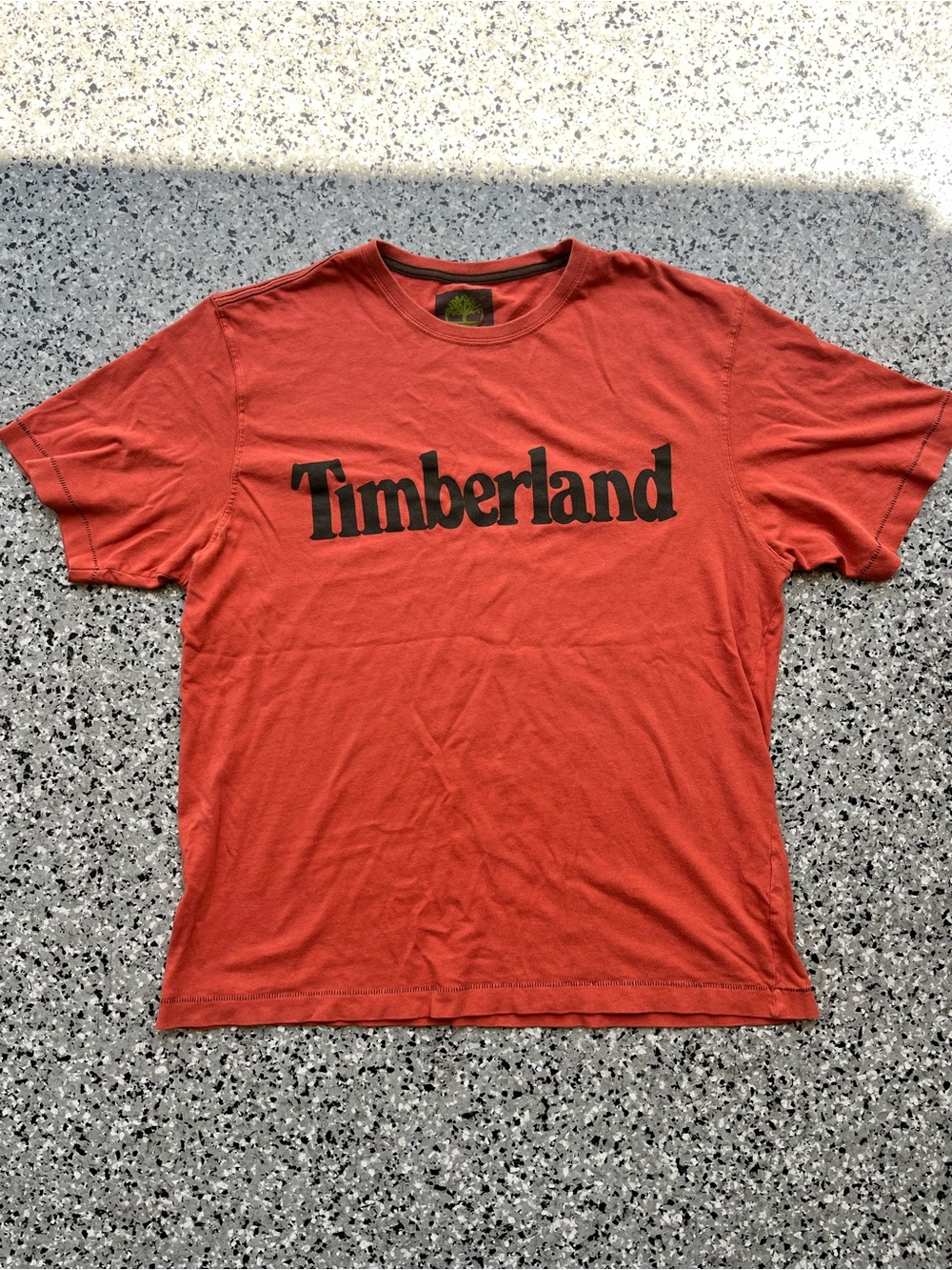 Timberland Men’s Orange Logo Crewneck T‑Shirt Medium